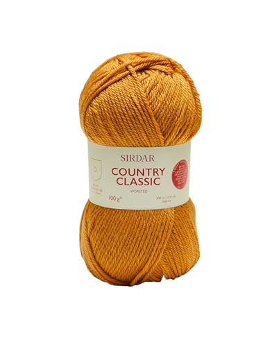 Sirdar F076-0677 Country Classic Worsted, Wolle Acryl, Golden (677), 100g von Sirdar