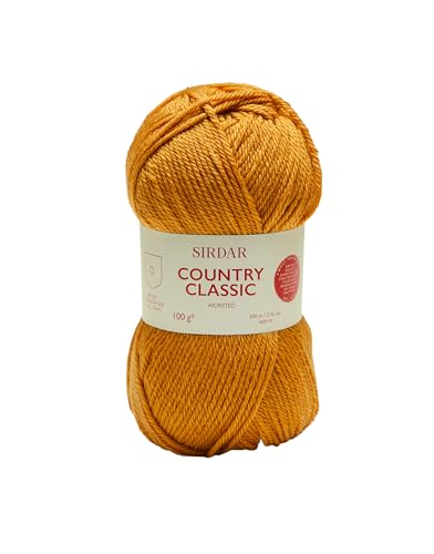 Sirdar F076-0677 Country Classic Worsted, Wolle, Golden (677), 100g von Sirdar