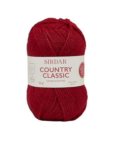 Sirdar F235-0871 Country Classic DK Doppelstrick, True Red (871), 50 g, Acryl Wolle, 125 Meter von Sirdar