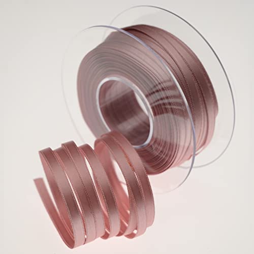 Doppeltes Satinband, 6 mm, 50 m, Farbe für Gastgeschenke (Antikrosa, 6) von Sirene