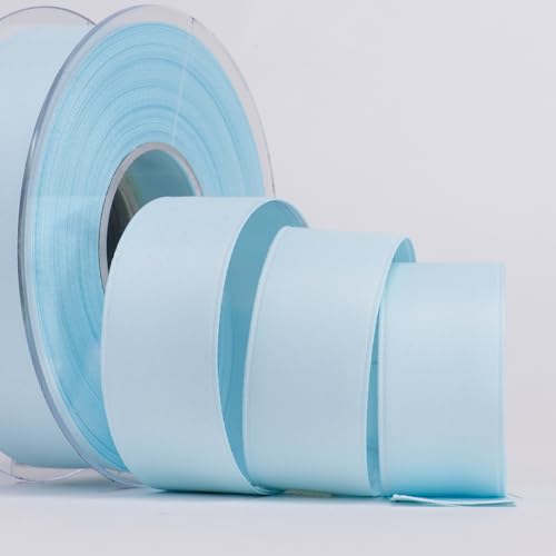 Sirene - Doppelsatin matt 40 mm - Dekoratives Band mit weicher Haptik - für Gastgeschenke und Geschenkverpackungen - Made in Italy - Rollen 20 Meter (Hellblau) von Sirene