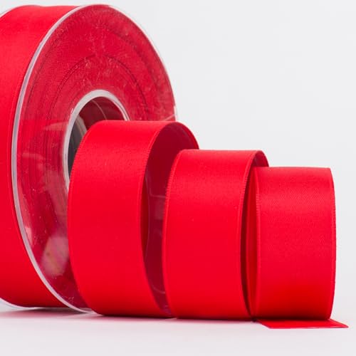Sirene - Doppelsatin matt 40 mm - Dekoratives Band mit weicher Haptik - für Gastgeschenke und Geschenkverpackungen - Made in Italy - Rollen 20 Meter (Rot) von Sirene