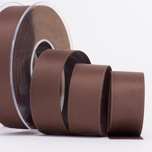 Sirene - Doppelsatin matt 40 mm - Dekoratives Band mit weicher Haptik - für Gastgeschenke und Geschenkverpackungen - Made in Italy - Rollen 20 Meter (Schokoladenbraun) von Sirene