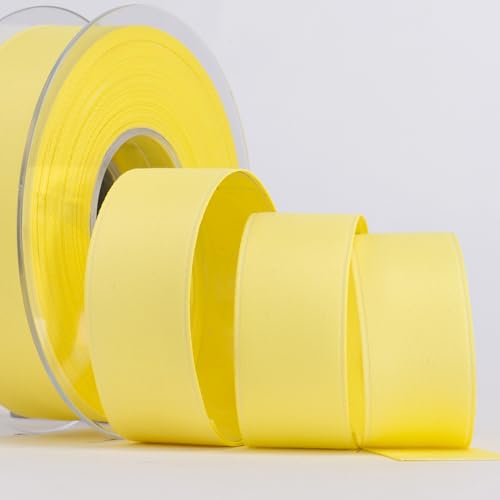Sirene - Doppelsatin matt 40 mm - Dekoratives Band mit weicher Haptik - für Gastgeschenke und Geschenkverpackungen - Made in Italy - Rollen 20 Meter (Zitronengelb) von Sirene