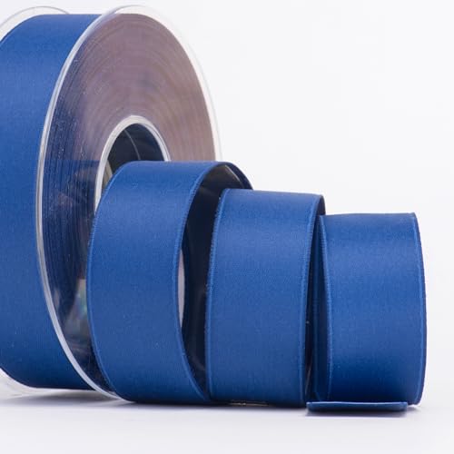 Sirene - Doppelsatin matt 40 mm - Dekoratives Band mit weicher Haptik - für Gastgeschenke und Geschenkverpackungen - Made in Italy - Spulen 20 Meter (Nachtblau) von Sirene