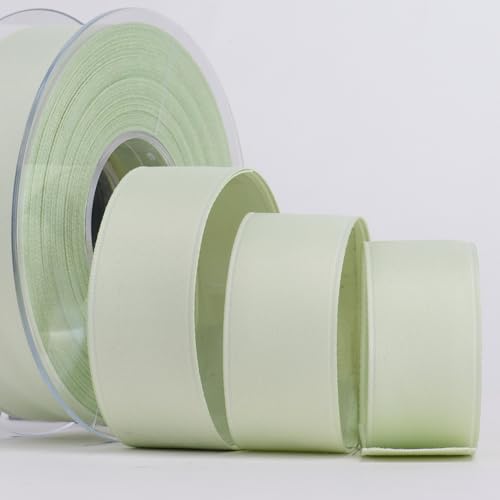 Sirene srl - Doppelsatin, matt, 15 mm, dekoratives Band, weich, für Gastgeschenke und Geschenkverpackungen, hergestellt in Italien, Spule 20 Meter (Pistaziengrün) von Sirene