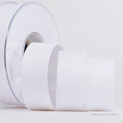 Sirene srl - Doppelsatin, matt, 15 mm, dekoratives Band, weich, für Gastgeschenke und Geschenkverpackungen, hergestellt in Italien, Spule 20 m (Weiß) von Sirene