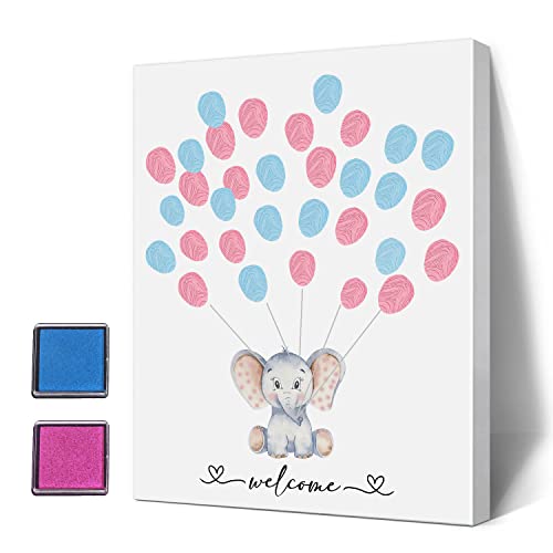 Gender Reveal Party Fingerabdruck Baum Schild Elefant Thema Leinwand Babyparty Gästebuch Woodland Baby Shower Gästebuch Gender Reveal Party Fingerabdruck Baum Schild Elefant Thema Leinwand Babyparty Gästebuch Woodland Baby Shower Gästebuch von Sirjiera
