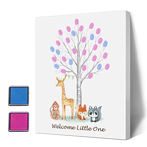 Thema Baby Geschlecht enthüllen Fingerabdruck Baum mit Safari Tieren, Junge und Mädchen Geschlecht Ratespiel Daumenabdruck Gästebuch Ideen, Woodland Baby Shower Activity Dekorationen Thema Baby Geschlecht enthüllen Fingerabdruck Baum mit Safari Tieren, Junge und Mädchen Geschlecht Ratespiel Daumenabdruck Gästebuch Ideen, Woodland Baby Shower Activity Dekorationen von Sirjiera