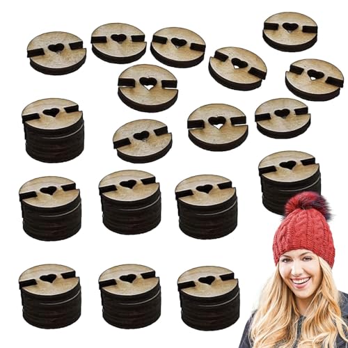 50 Knöpfe für Pompons für Hüte, Knöpfe, Halterknöpfe, Häkel-Holzknöpfe zum Basteln, Halter für Strickmützen, Beanies, Hauben, Holzknöpfe, Strickmütze, Befestigungswerkzeug 50 Knöpfe für Pompons für Hüte, Knöpfe, Halterknöpfe, Häkel-Holzknöpfe zum Basteln, Halter für Strickmützen, Beanies, Hauben, Holzknöpfe, Strickmütze, Befestigungswerkzeug von Sirseon