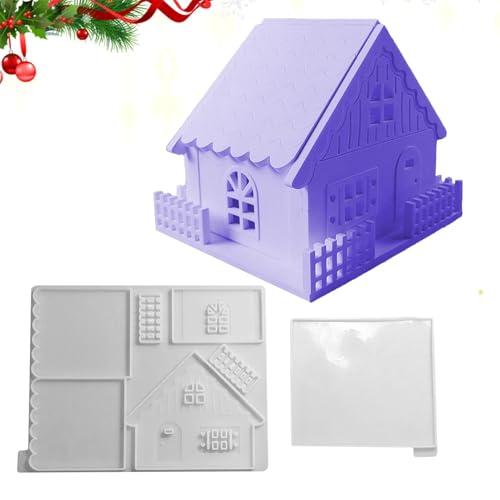 Kerzenhalter-Form, 2 x dekorative Kerzengefäß-Hausform, Weihnachtshausformen, wiederverwendbare Kerzenhalter-Form, Gießform zum Basteln Kerzenhalter-Form, 2 x dekorative Kerzengefäß-Hausform, Weihnachtshausformen, wiederverwendbare Kerzenhalter-Form, Gießform zum Basteln von Sirseon