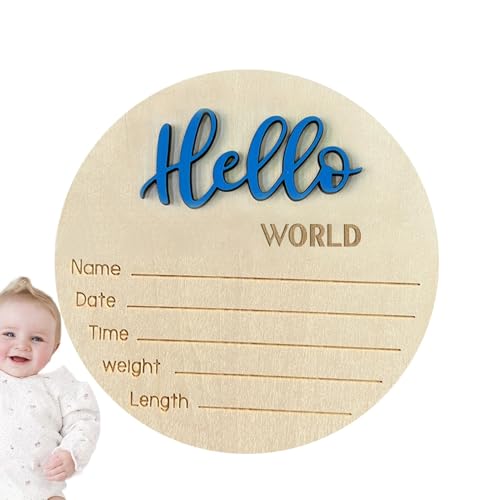 Sirseon Namensschild zur Geburt des Babys, Baby-Ankündigungsschild - Hallo Geburt Baby Willkommensschild | Namensschild aus zur Geburt des Babys für Wohnzimmer, Schlafzimmer, Kinderzimmer von Sirseon
