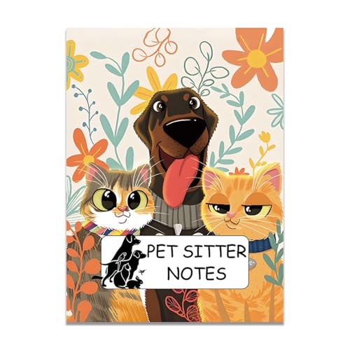 Sirseon Tierbetreuer Informationsheft Buch | Tagebuch Für Tierbetreuer - Tragbarer Deckel Vielseitige Notizen Für Katzenwelpen Welpen Hunde Reisen Zuhause von Sirseon