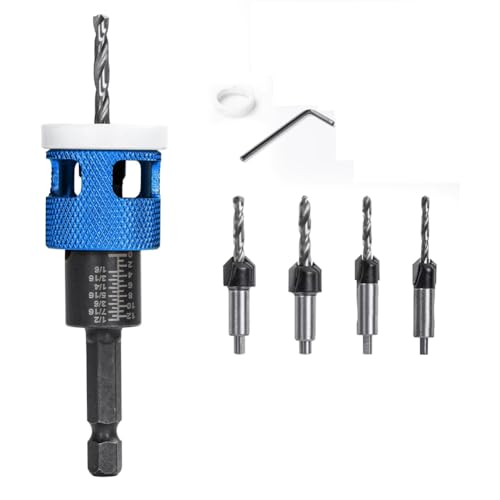 Sirxlevcy 5-Teiliges Senkbohrer-Set mit Einstellbarem Tiefenanschlag, Reibungsarmer Lochöffner, Senkbohrer für Zimmereiarbeiten Sirxlevcy 5-Teiliges Senkbohrer-Set mit Einstellbarem Tiefenanschlag, Reibungsarmer Lochöffner, Senkbohrer für Zimmereiarbeiten von Sirxlevcy
