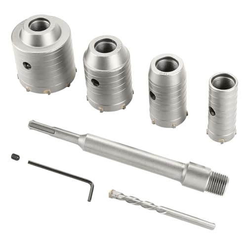 Sirxlevcy Beton-Lochsägen-Set, 30 40 50 65 mm Lochbohrer für SDS-Plus-Bohrhämmer, Kreisbohrer-Lochsägen-Set für Ziegel von Sirxlevcy