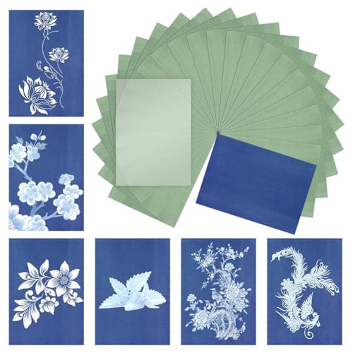 Sirxlevcy Cyanotypie-Papier-Set, 24-Teilig, Sonnendruck-Papier-Set, A5, Solar-Zeichenpapier, Empfindliches Naturdruckpapier für Kunsthandwerk Sirxlevcy Cyanotypie-Papier-Set, 24-Teilig, Sonnendruck-Papier-Set, A5, Solar-Zeichenpapier, Empfindliches Naturdruckpapier für Kunsthandwerk von Sirxlevcy