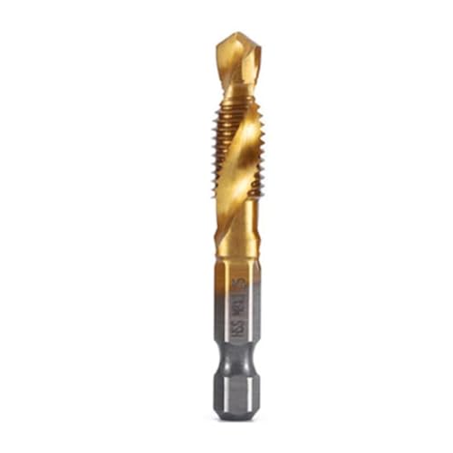 Sirxlevcy M8 X 1,25 Sechskantschaft, Titanbeschichtet, HSS-Schraubengewinde, Metrischer Gewindebohrer, Schraubmaschine, Verbundgewindebohrer, Offenes Fasenwerkzeug Sirxlevcy M8 X 1,25 Sechskantschaft, Titanbeschichtet, HSS-Schraubengewinde, Metrischer Gewindebohrer, Schraubmaschine, Verbundgewindebohrer, Offenes Fasenwerkzeug von Sirxlevcy