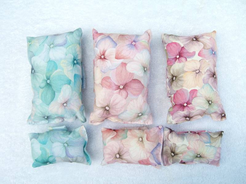 Hortensie, Portkissen Gurtkissen Chemokissen Herzschrittmacher Chemo Krebs Bh Brustkrebs Sitzgurtkissen, Rosa, Blau, Flieder von SissiundFroschkoenig