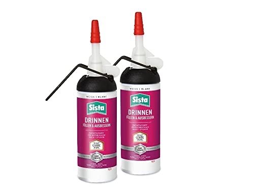 SISTA DRINNEN Füllen & Ausbessern, Fugen Dichtstoff für den Innenbereich, einfach verwendbarer Acryl Fugenfüller zum Ausbessern, überstreichbar nach 1 Stunde, 2x100ml Spender SISTA DRINNEN Füllen & Ausbessern, Fugen Dichtstoff für den Innenbereich, einfach verwendbarer Acryl Fugenfüller zum Ausbessern, überstreichbar nach 1 Stunde, 2x100ml Spender von Sista