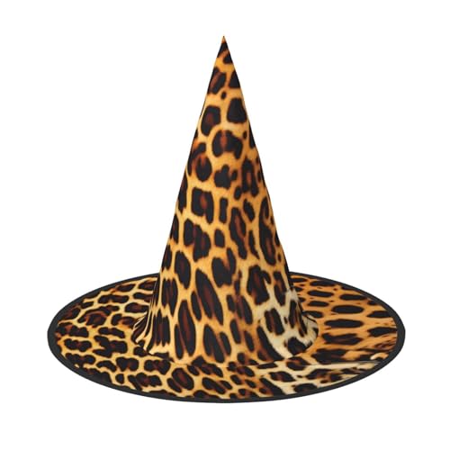 Siulas Halloween-Hexenhut-Kostüm, Hexenhüte für Damen, Streifen auf Leoparden, Hexenkappe, Zubehör für Weihnachtsfeier, Schwarz von Siulas