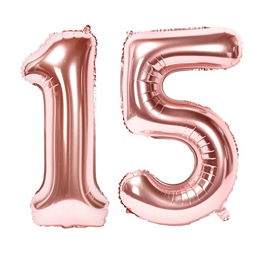 Siumir Zahlenballons Roségold Number Folienballons Zahl 15 Riesenzahl Luftballons für Geburtstag, Hochzeit, Jubiläum Party Dekoration Siumir Zahlenballons Roségold Number Folienballons Zahl 15 Riesenzahl Luftballons für Geburtstag, Hochzeit, Jubiläum Party Dekoration von Siumir