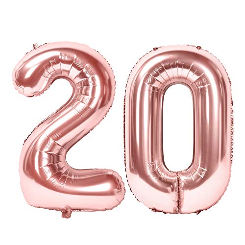 Siumir Zahlenballons Roségold Number Folienballons Zahl 20 Riesenzahl Luftballons für Geburtstag, Hochzeit, Jubiläum Party Dekoration Siumir Zahlenballons Roségold Number Folienballons Zahl 20 Riesenzahl Luftballons für Geburtstag, Hochzeit, Jubiläum Party Dekoration von Siumir