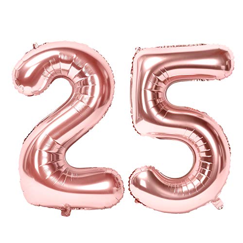 Siumir Zahlenballons Roségold Number Folienballons Zahl 25 Riesenzahl Luftballons für Geburtstag, Hochzeit, Jubiläum Party Dekoration Siumir Zahlenballons Roségold Number Folienballons Zahl 25 Riesenzahl Luftballons für Geburtstag, Hochzeit, Jubiläum Party Dekoration von Siumir