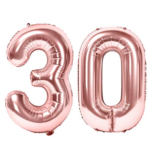 Siumir Zahlenballons Roségold Number Folienballons Zahl 30 Riesenzahl Luftballons für Geburtstag, Hochzeit, Jubiläum Party Dekoration Siumir Zahlenballons Roségold Number Folienballons Zahl 30 Riesenzahl Luftballons für Geburtstag, Hochzeit, Jubiläum Party Dekoration von Siumir