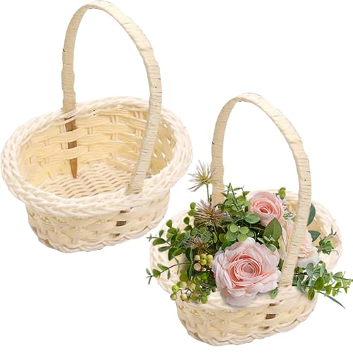 2 Stück Blumenkorb Hochzeit,kleine Blumenmädchen Korb Kunstweidenkorb Klein Körbchen Mit Henkel, Blumenkörbe Geflochtener Korb Blumenstreukörbchen, Für Hochzeit Party Dekoration 2 Stück Blumenkorb Hochzeit,kleine Blumenmädchen Korb Kunstweidenkorb Klein Körbchen Mit Henkel, Blumenkörbe Geflochtener Korb Blumenstreukörbchen, Für Hochzeit Party Dekoration von Siuwddee
