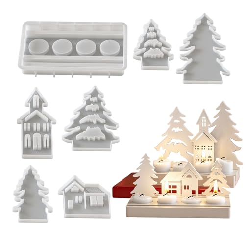 7PCS Silikonformen Gießformen Weihnachten, Gießformen Silikon Haus, Christbaum Häuser Schmuck Form Silikon Gießform Kerzenform Weihnachten Weihnachtens Kerzenhalter, Gussformen Für Heimdekoration 7PCS Silikonformen Gießformen Weihnachten, Gießformen Silikon Haus, Christbaum Häuser Schmuck Form Silikon Gießform Kerzenform Weihnachten Weihnachtens Kerzenhalter, Gussformen Für Heimdekoration von Siuwddee