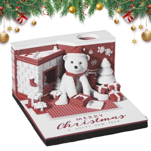 Kalender 2026 - Weihnachtsbär 3D Abreißkalender 2026,Wohndeko Notizblock für Geburtstag Einweihungsparty - Für Zuhause Büro Schule Klassenzimmer Familie Kalender 2026 - Weihnachtsbär 3D Abreißkalender 2026,Wohndeko Notizblock für Geburtstag Einweihungsparty - Für Zuhause Büro Schule Klassenzimmer Familie von Siuwddee