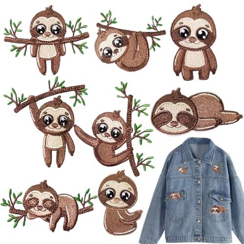 Siuwddee Stickerei Aufnäher Mit Bügeltransfer - Reparatur Stickerei Aufnäher | 8 Stück Form Niedliche Bastelzubehör Blätter für ung Shirt Hut Damen Jeans Tragetaschen Jacken Mädchen Rucksack von Siuwddee