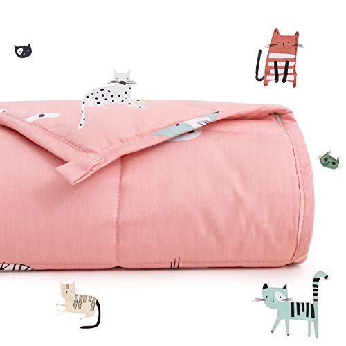 Sivio Gewichtsdecke, 2,3 kg, 90x120 cm, 100% natürliche Baumwolle, Schwere Decke, Sichere Glasperlen, Pinke Katze Sivio Gewichtsdecke, 2,3 kg, 90x120 cm, 100% natürliche Baumwolle, Schwere Decke, Sichere Glasperlen, Pinke Katze von Sivio