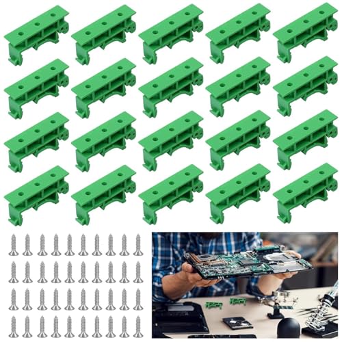 20 Stück(10 Sätze) Hutschienen Adapter Set,Schienenadapter,Hutschienen klemmen,Leiterplatten,P-C-B D-I-N Schiene Montageadapter,Montagehalterung Halter Clip mit 40 Schrauben,für 35mm hutschienenhalter von Sivono