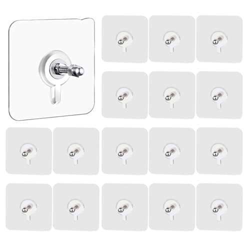 20 Stück Klebeschrauben Ohne Bohren,Klebeschrauben extra stark,Klebe schrauben Transparente für Bad Küchen,Bis zu 10 kg Belastung 20 Stück Klebeschrauben Ohne Bohren,Klebeschrauben extra stark,Klebe schrauben Transparente für Bad Küchen,Bis zu 10 kg Belastung von Sivono