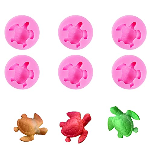 Sixfolo 6 Stück Fondant Silikonform Tiere 3D,Backform Schildkröte Silikonform Kerzenform Seifengießform Tiere Dekorative für DIY Schokolade, SüßIgkeiten, Kuchenformen von Sixfolo