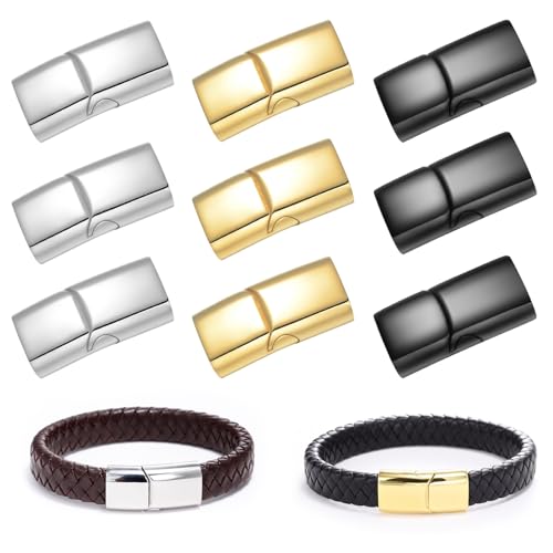 Sixfolo 9 Pcs Magnetisch Armband Verschlüsse Rechteck Magnetverschluss Armband Magnet Armband Verschluss Edelstahl Bajonettverschluss Armbänder für Armband Lederband Lederseil Schmuck Machen,3 Farben Sixfolo 9 Pcs Magnetisch Armband Verschlüsse Rechteck Magnetverschluss Armband Magnet Armband Verschluss Edelstahl Bajonettverschluss Armbänder für Armband Lederband Lederseil Schmuck Machen,3 Farben von Sixfolo