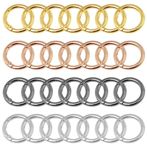 Sixfolo Runde Karabinerhaken 28 Stück Karabiner Rund Klein 27mm Feder-O-Ring Karabinerringe aus Zinklegierung Spring Buckle Clip für DIY Handwerk SchlüsselanhäNger und Taschen,4 Farben Sixfolo Runde Karabinerhaken 28 Stück Karabiner Rund Klein 27mm Feder-O-Ring Karabinerringe aus Zinklegierung Spring Buckle Clip für DIY Handwerk SchlüsselanhäNger und Taschen,4 Farben von Sixfolo