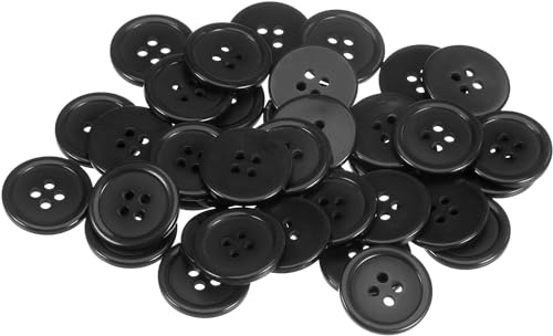 Sixstore 50 Stück schwarze Harzknöpfe, runde Knöpfe mit 4 Löchern, 15 mm, runde Knöpfe, Nähknöpfe, Mantelherstellung, Knöpfe zum Basteln, Nähen, Ersatz, Stricken Sixstore 50 Stück schwarze Harzknöpfe, runde Knöpfe mit 4 Löchern, 15 mm, runde Knöpfe, Nähknöpfe, Mantelherstellung, Knöpfe zum Basteln, Nähen, Ersatz, Stricken von Sixstore