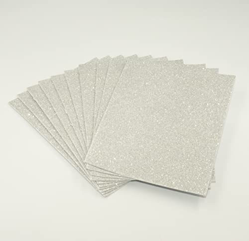 A5 Selbstklebende Glitzerschaumstoffplatten - Kreatives Kunstzubehör für Kinder, saisonale Bastelarbeiten und Dekorationen - 10 Stück (Silber) von Sixstore
