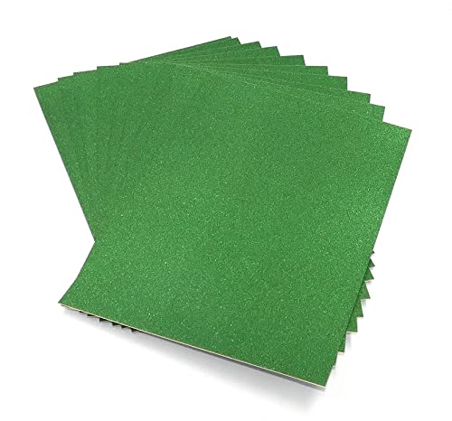 Glitzerpapier, A4, 250 g/m², Glitzer-Karton, gemischte Farben, Glitzerkarton, A4, Glitzerkarton, Bastelkarte für Bastelarbeiten, Dekoration (grün), 10 Stück von Sixstore