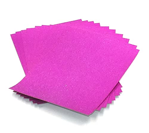 Glitzerpapier, A4, 250 g/m², Glitzer-Karton, gemischte Farben, Glitzer-Karton, A4, Glitzerkarton, Bastelkarte für Bastelarbeiten, Dekoration (Hot Pink), 10 Stück von Sixstore