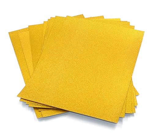 Glitzerpapier, A4, 250 g/m², Glitzer-Karton, gemischte Farben, Glitzerkarton, A4, Glitzerkarton, Bastelkarte für Bastelarbeiten, Dekoration (Gold) von Sixstore