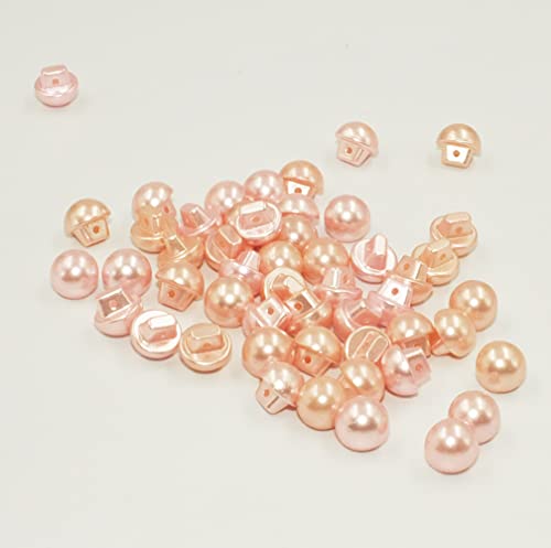 Sixstore Knöpfe, rund, gewölbt, Nähen, 50 Stück, Kunstperlen, Baby-Knöpfe für Strickjacken, halbrunde Strickknöpfe, dekorative Knöpfe für Hemdrock, Roségold von Sixstore