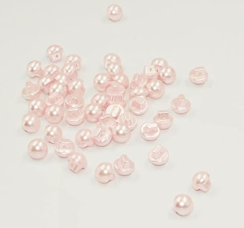 Sixstore 12 mm Knöpfe, rund, gewölbt, Nähen, 50 Stück, Kunstperlen, Baby-Knöpfe für Strickjacken, halbrunde Strickknöpfe, dekorative Knöpfe für Hemdrock, Babyrosa von Sixstore