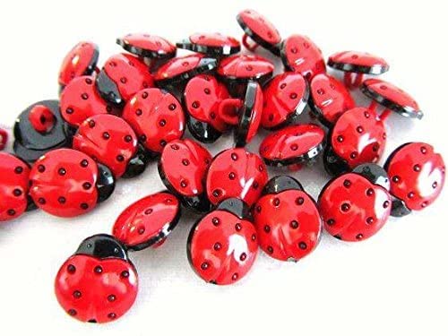 50 Stück Marienkäfer-Knöpfe, Marienkäfer-Knöpfe, 15 mm, Rot, zum Nähen, Stricken, Basteln 50 Stück Marienkäfer-Knöpfe, Marienkäfer-Knöpfe, 15 mm, Rot, zum Nähen, Stricken, Basteln von Sixstore