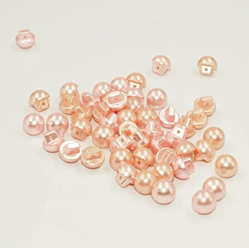 Sixstore 12 mm Knöpfe, rund, gewölbt, Nähen, 50 Stück, Kunstperlen, Baby-Knöpfe für Strickjacken, halbrunde Strickknöpfe, dekorative Knöpfe für Hemdrock (Roségold) von Sixstore