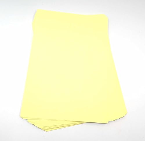 Sixstore A4 Tonpapier, Karton, 50 Blatt, echt 200 g/m², Basteln und Dekorieren, Kunstpapier (297 x 210 mm) (Pastellgelb) von Sixstore