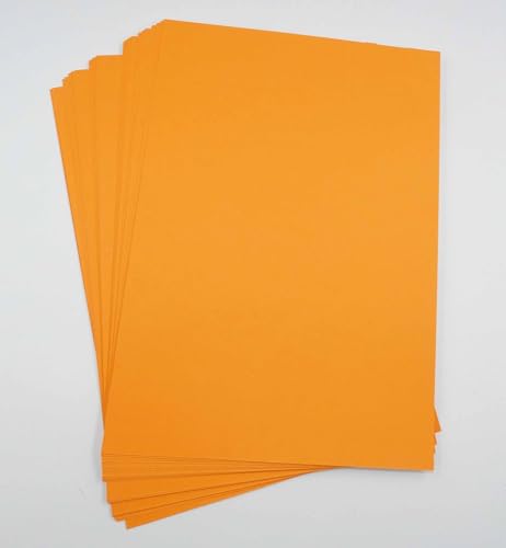 Sixstore A4 Tonpapier, Karton, 50 Blatt, verschiedene Farben, echt 200 g/m², Basteln und Dekorieren, Kunstpapier (297 x 210 mm) (Orange) von Sixstore