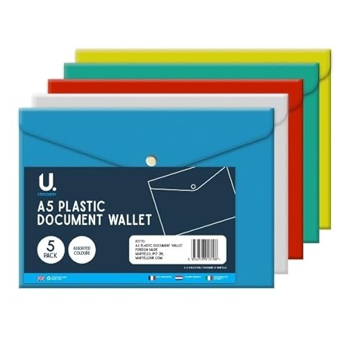 Sixstore Dokumentenmappen, A5, Kunststoff, verschiedene Farben, 5 Stück Sixstore Dokumentenmappen, A5, Kunststoff, verschiedene Farben, 5 Stück von Sixstore